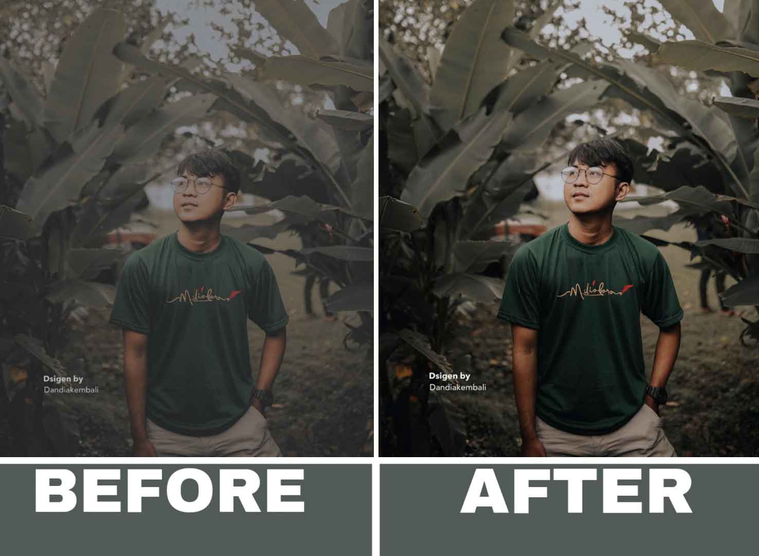 Before after cinematic Lightroom Presets