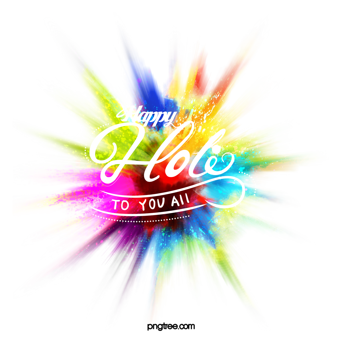 Happy holi festival of color with exploded colorful powder 21462290 PNG